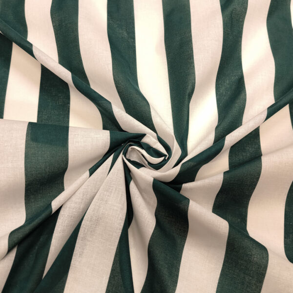 Tessuto Misto Cotone per tende ombreggianti motivo rigato bianco - verde
