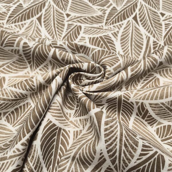 Tessuto Misto Cotone per arredo a fantasia motivo astratto beige - bianco