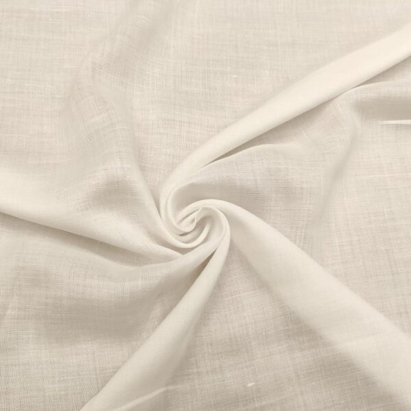 Tessuto Misto Lino in tinta unita bianco ottico