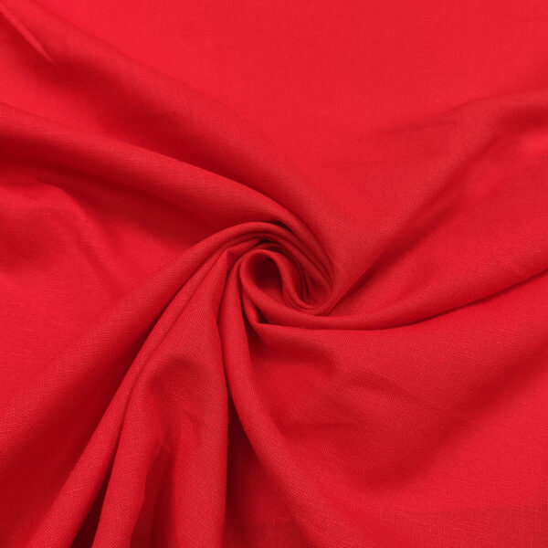 Tessuto Misto Lino in tinta unita rosso