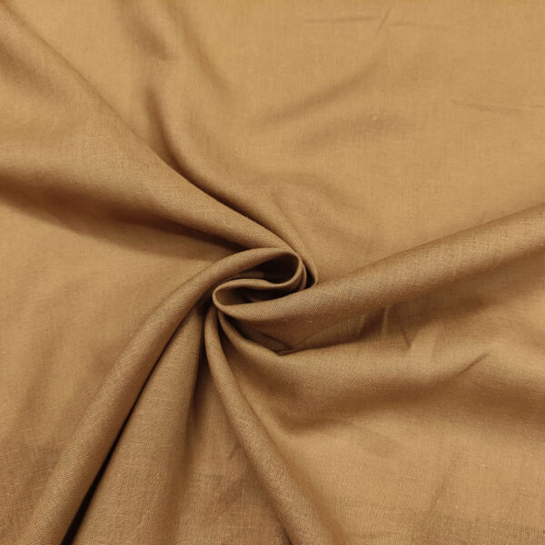 Tessuto Misto Lino in tinta unita tabacco