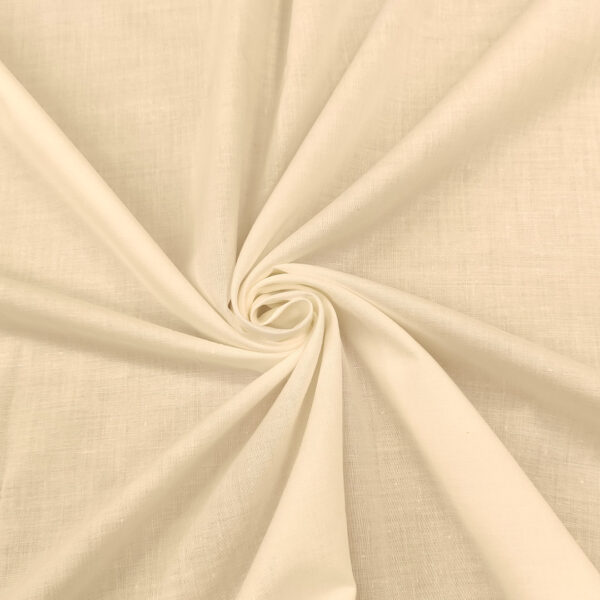 Tessuto Mussola di Cotone tinta unita bianco seta