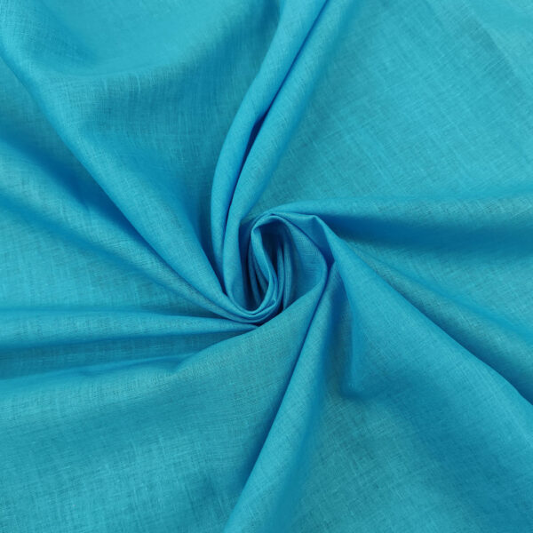 Tessuto Mussola di Cotone tinta unita turchese