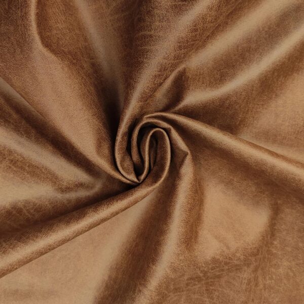 Tessuto per rivestimenti Nabuk idrorepellente effetto invecchiato scamosciato tinta unita avana