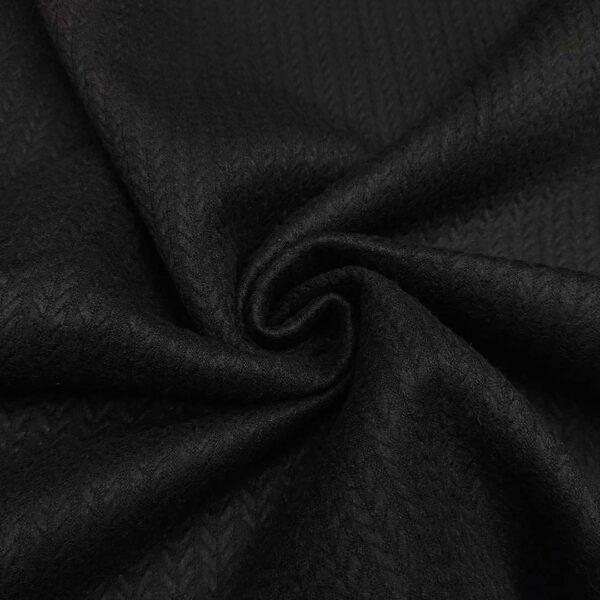 Tessuto Neoprene doppiato con maglia mano cashmere motivo Treccia tinta unita nero