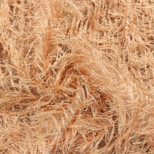 Tessuto organza con frange lurex oro