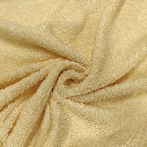 Tessuto per cappotto bouclè tinta unita panna