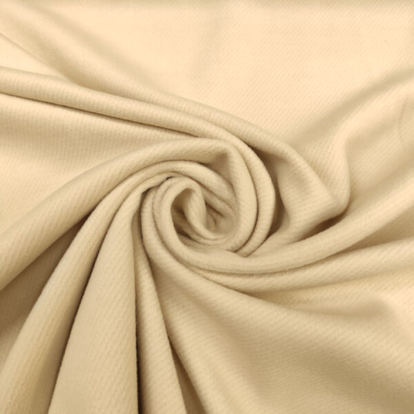 Tessuto per cappotto mano cashmere tinta unita panna