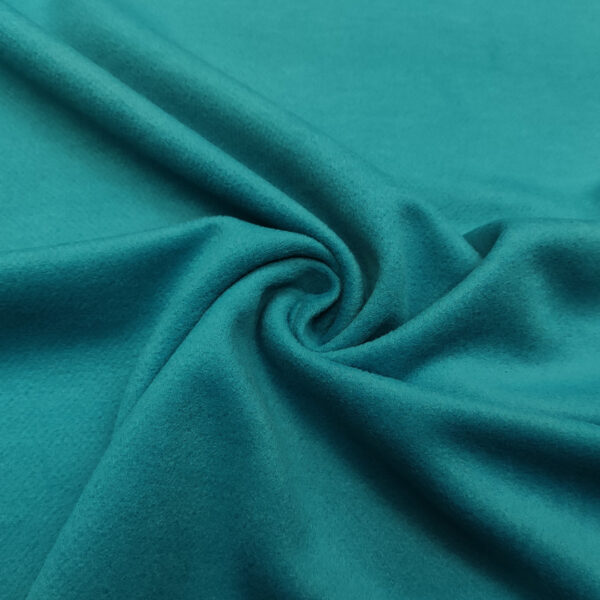 Tessuto per cappotto mano cashmere tinta unita turchese