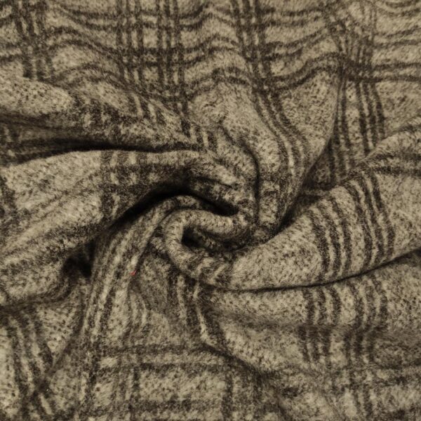 Tessuto per cappotto motivo quadri grigio