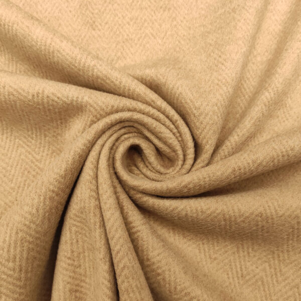 Tessuto per cappotto motivo spigato beige