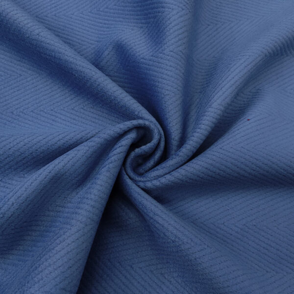 Tessuto per cappotto motivo spigato in tinta unita blu elettrico