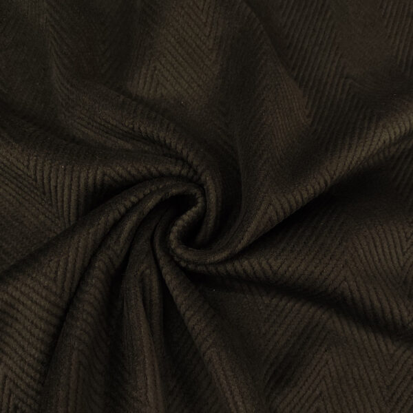 Tessuto per cappotto motivo spigato in tinta unita nero