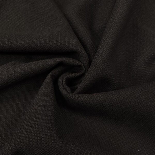 Tessuto per cappotto motivo Tweed tinta unita nero