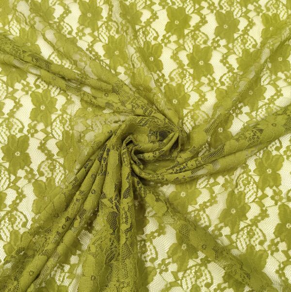 Tessuto pizzo elasticizzato tinta unita verde acido