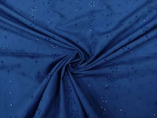 Tessuto Sangallo in tinta unita blu elettrico