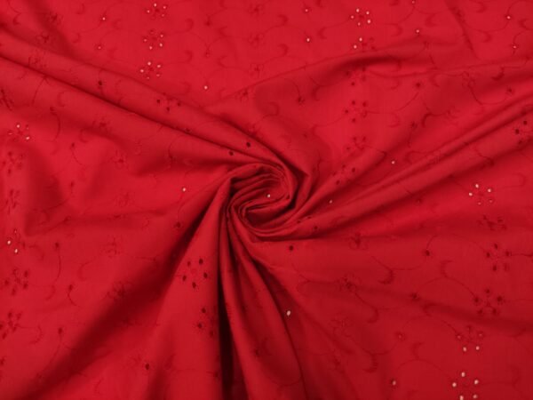 Tessuto Sangallo in tinta unita rosso