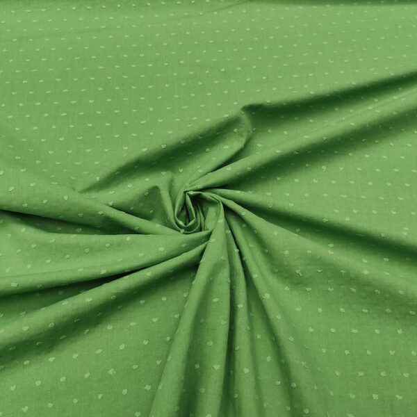 Tessuto Plumetis puro cotone tinta unita verde