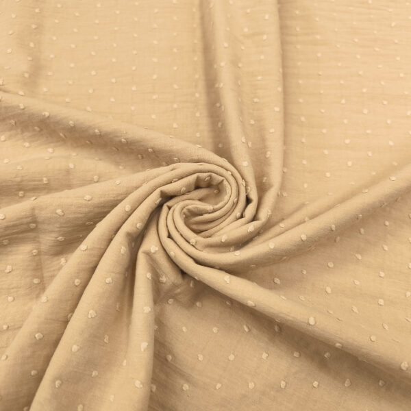 Tessuto Plumetis puro cotone tinta unita beige
