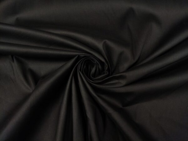 Tessuto Popeline di cotone in tinta unita nero