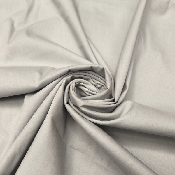 Tessuto Popeline di cotone in tinta unita grigio perla