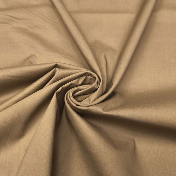 Tessuto Popeline di cotone in tinta unita tabacco