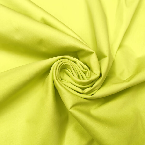 Tessuto Popeline di cotone in tinta unita lime