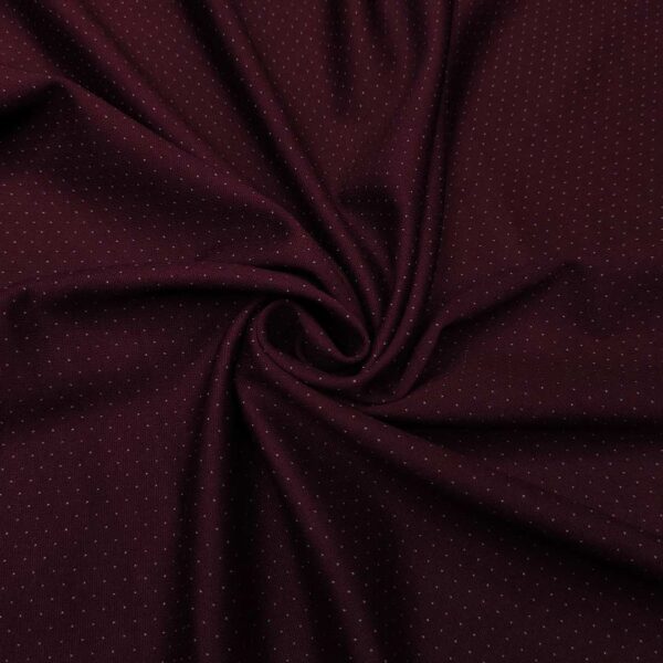 Tessuto Punto Milano a fantasia motivo pois borgogna - bianco