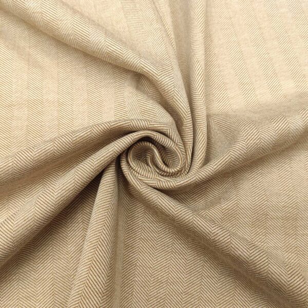 Tessuto Punto Milano a fantasia motivo spigato panna - marrone