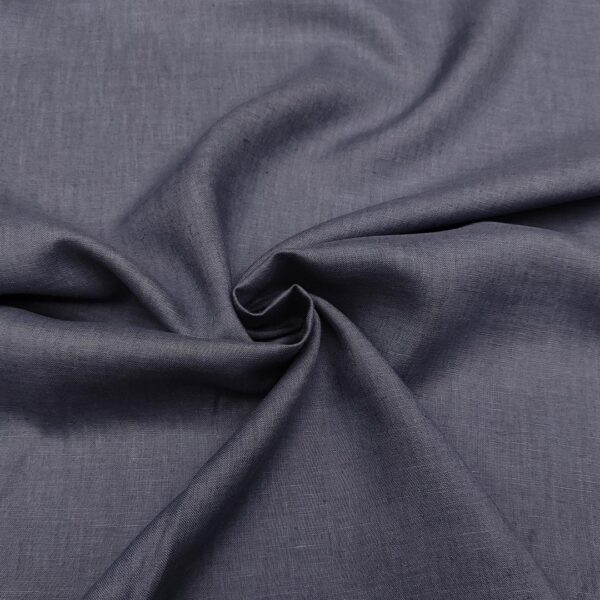 Tessuto Puro Lino in tinta unita blu navy