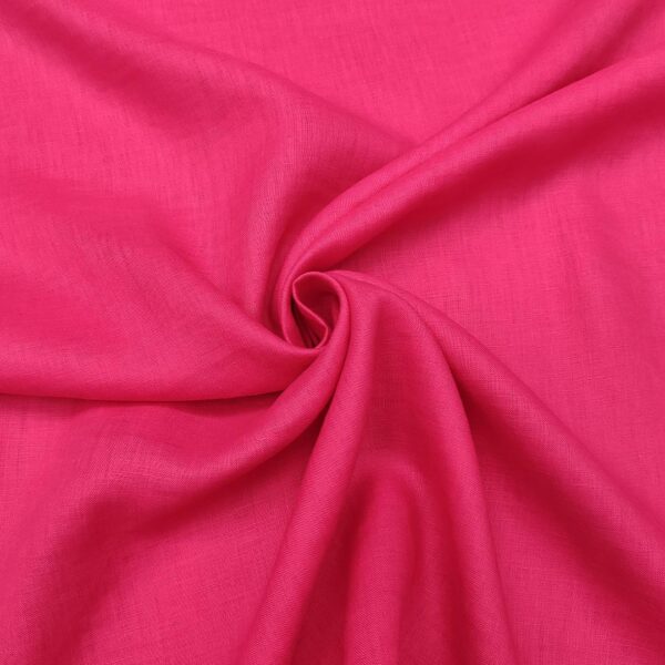 Tessuto Puro Lino in tinta unita fucsia