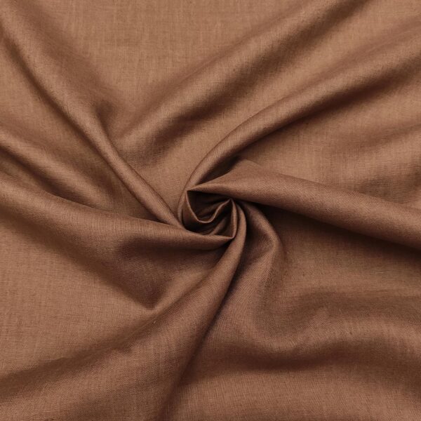 Tessuto Puro Lino in tinta unita cioccolato