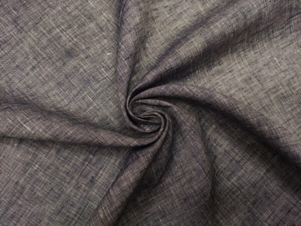 Tessuto Puro Lino melange blu