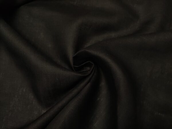 Tessuto Puro Lino in tinta unita nero