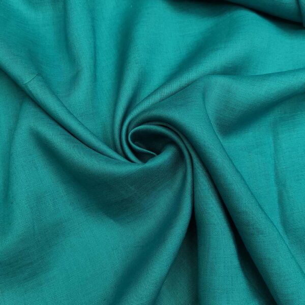 Tessuto Puro Lino in tinta unita verde ottanio