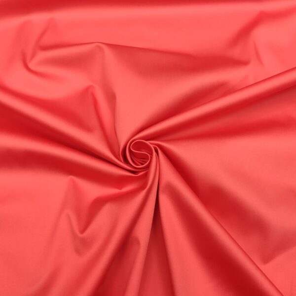 Tessuto Rasatello di cotone in tinta unita corallo