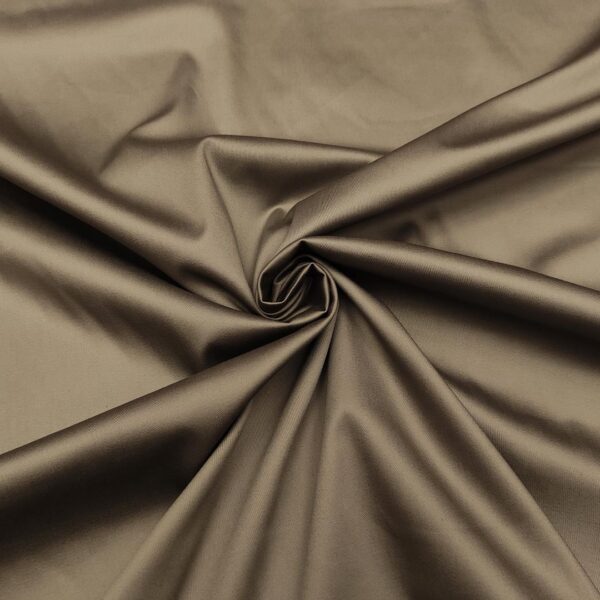 Tessuto Rasatello di cotone in tinta unita tortora