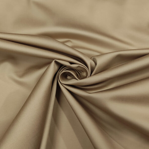 Tessuto Rasatello di cotone in tinta unita beige