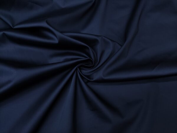 Tessuto Rasatello di cotone in tinta unita blu navy