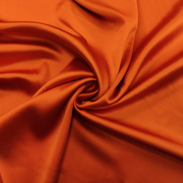 Tessuto Satin elasticizzato in tinta unita ruggine