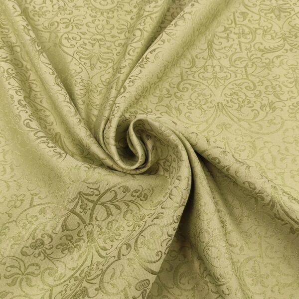 Tessuto Raso damascato per arredo motivo floreale verde salvia