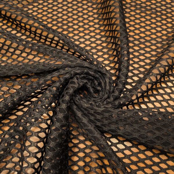 Tessuto Rete su tulle tinta unita nero
