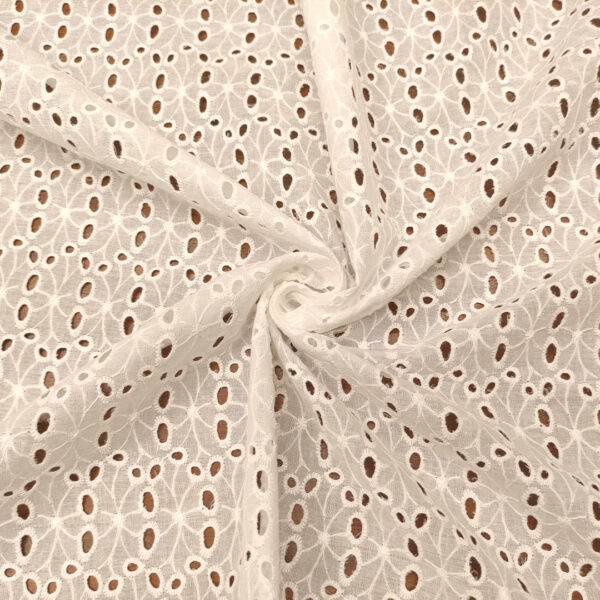 Tessuto Sangallo in tinta unita bianco 02