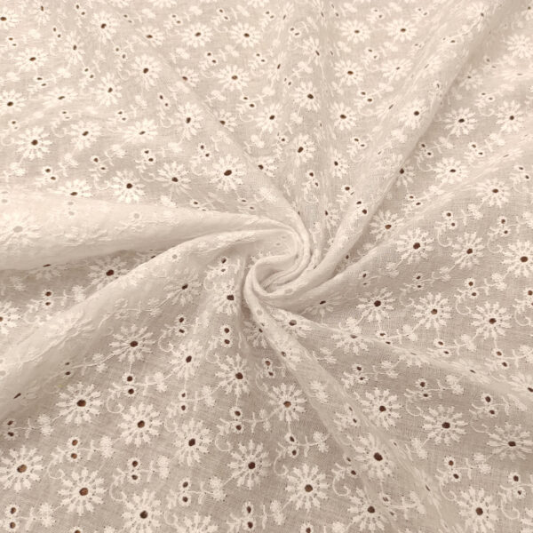 Tessuto Sangallo in tinta unita bianco 06