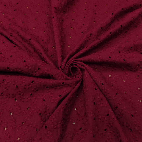 Tessuto Sangallo in tinta unita bordeaux