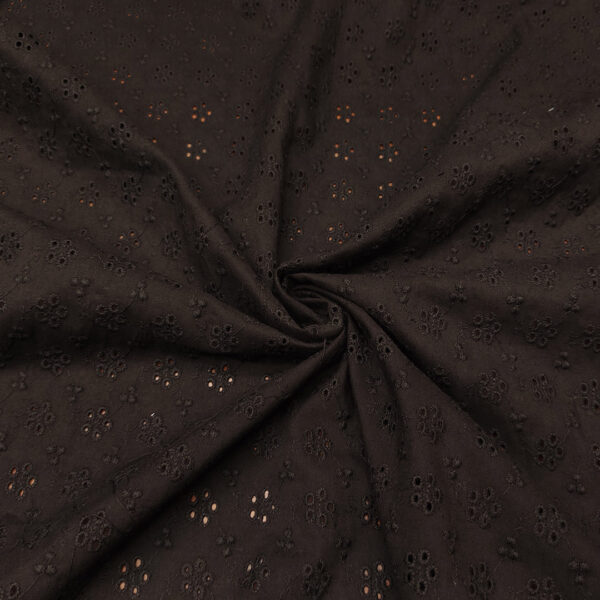 Tessuto Sangallo in tinta unita nero 01