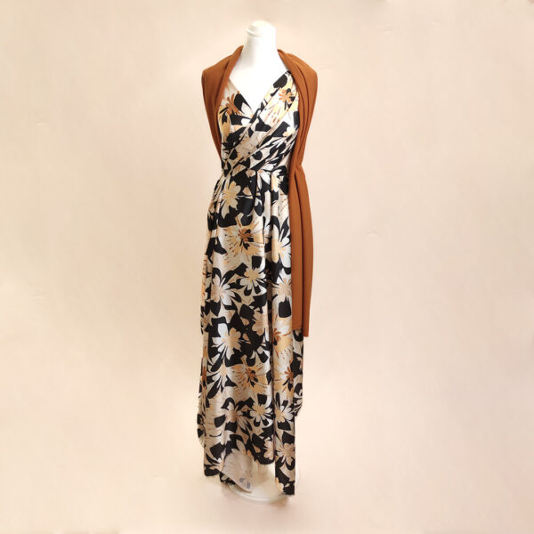 Tessuto Satin a Fantasia abbinato a Tessuto Scuba Crepe tinta unita