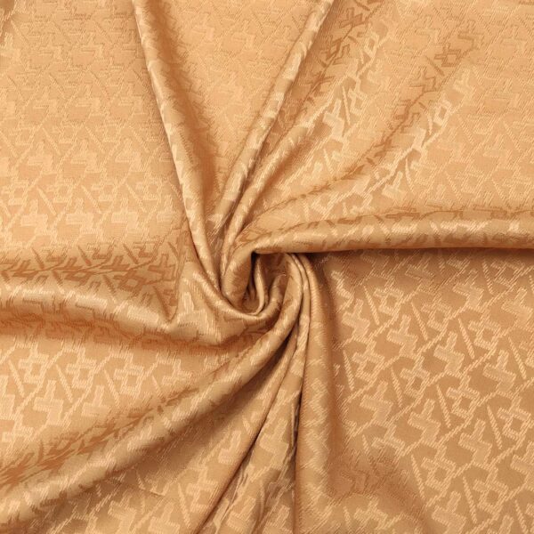Tessuto Satin Jacquard motivo geometrico tinta unita cammello