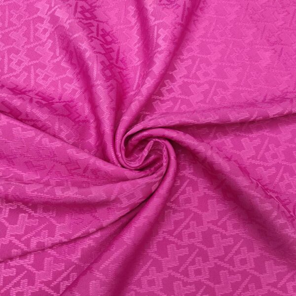 Tessuto Satin Jacquard motivo geometrico tinta unita fucsia