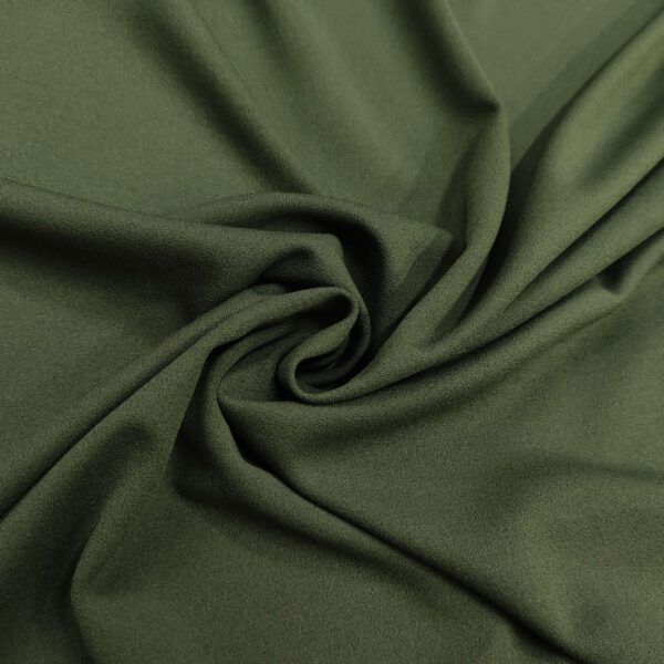 Tessuto Scuba Crepe tinta unita verde militare
